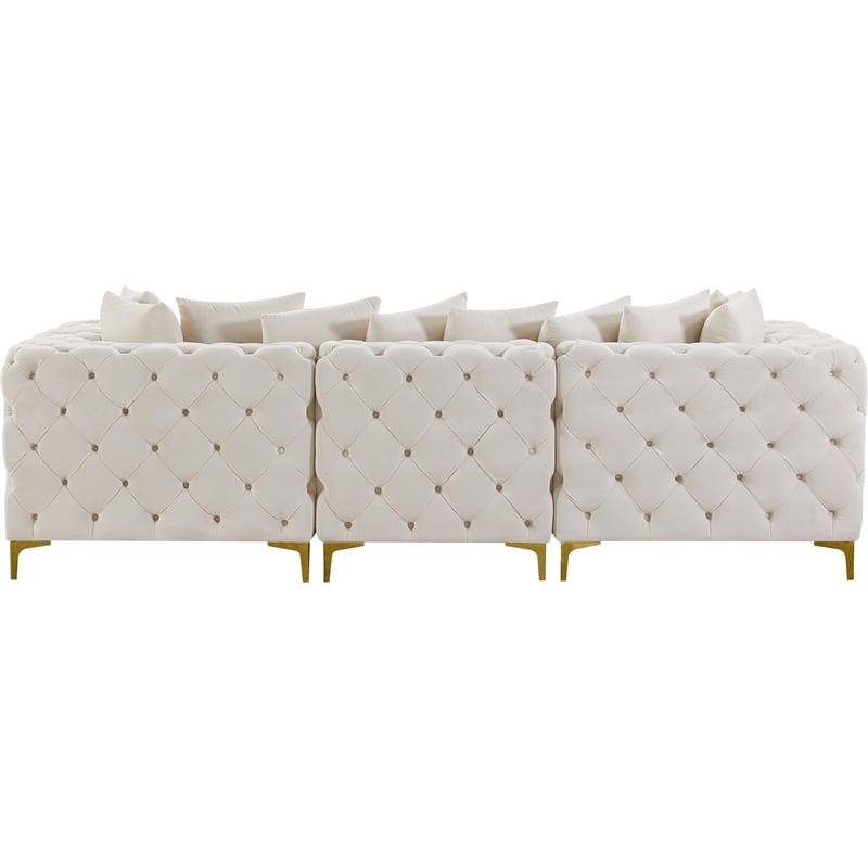 Meridian Furniture Tremblay Cream Velvet Modular Sofa
