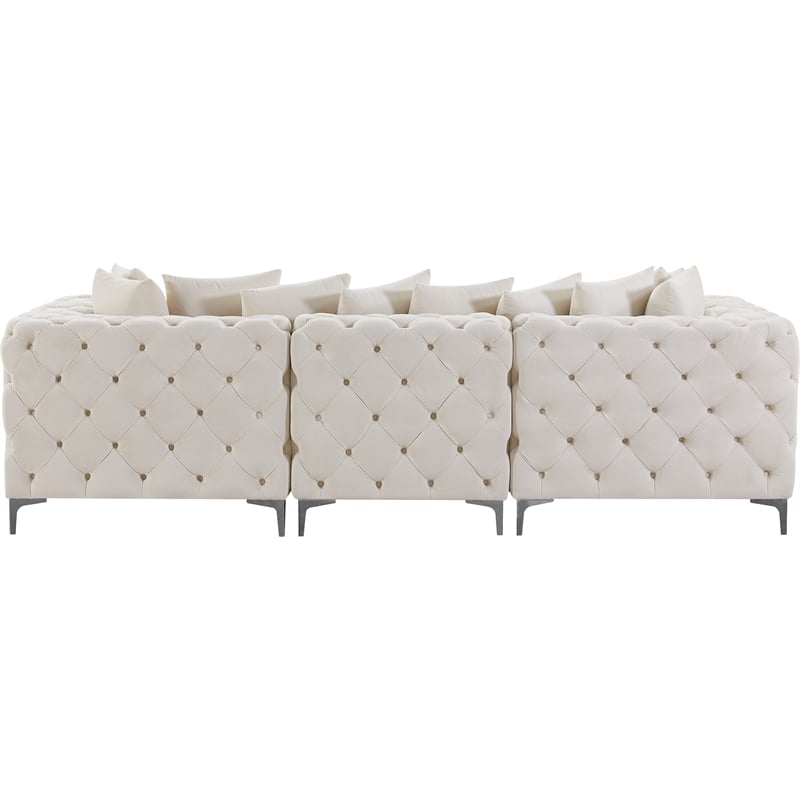 Meridian Furniture Tremblay Cream Velvet Modular Sofa