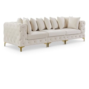 Meridian Furniture Tremblay Cream Velvet Modular Sofa