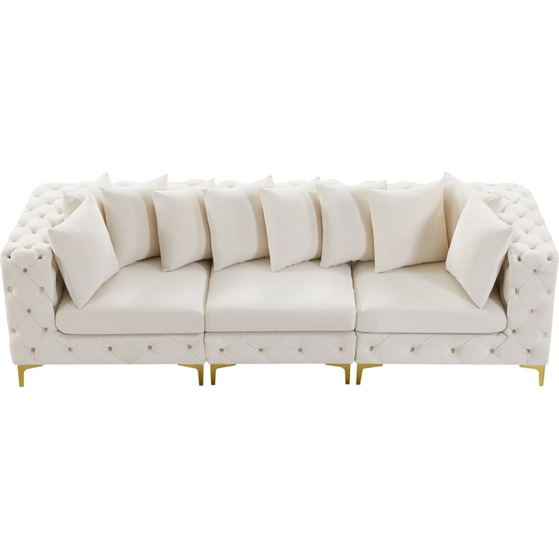 Meridian Furniture Tremblay Cream Velvet Modular Sofa