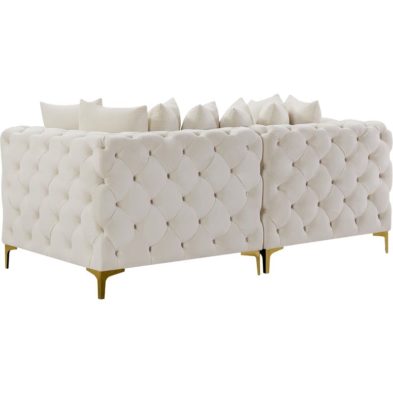 Meridian Furniture Tremblay Cream Velvet Modular Sofa