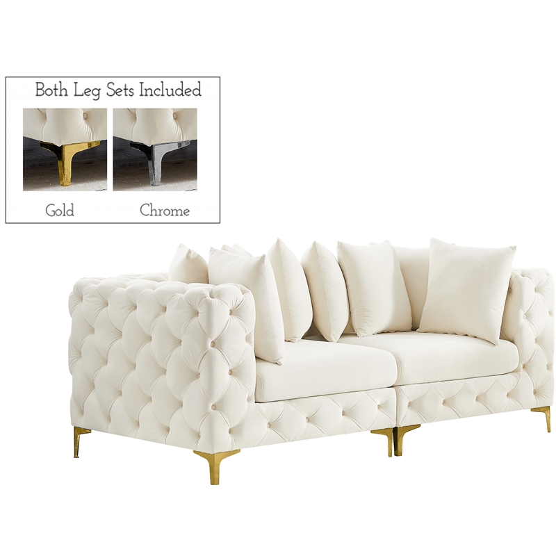 Meridian Furniture Tremblay Cream Velvet Modular Sofa