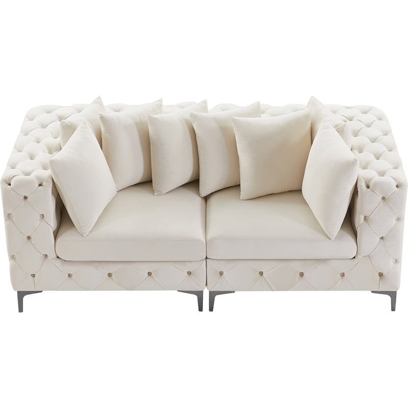 Meridian Furniture Tremblay Cream Velvet Modular Sofa