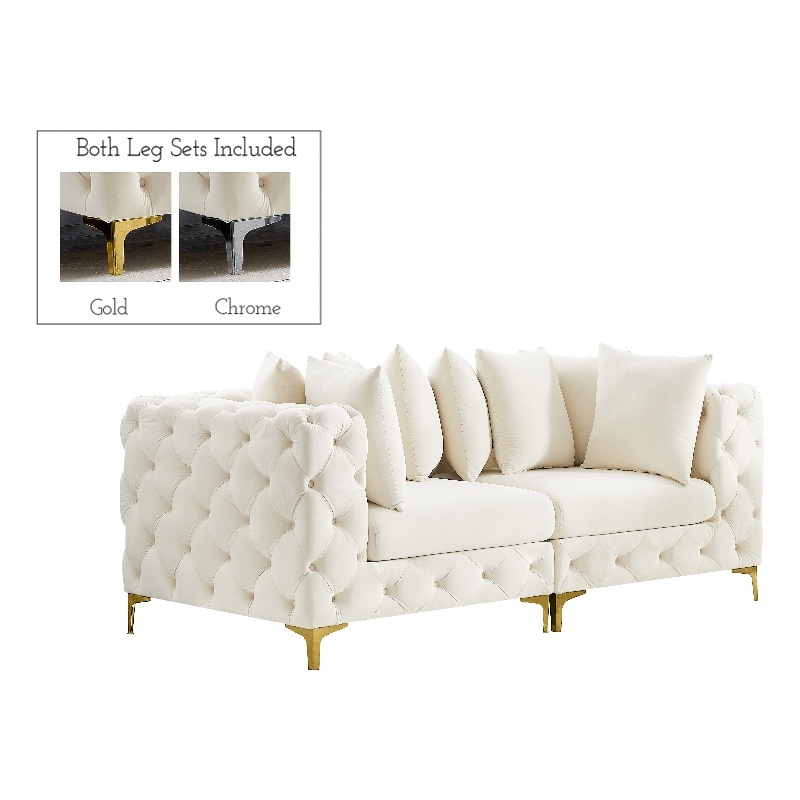 Meridian Furniture Tremblay Cream Velvet Modular Sofa