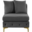 Meridian Furniture Tremblay Grey Velvet Armless Chair