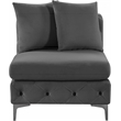 Meridian Furniture Tremblay Grey Velvet Armless Chair