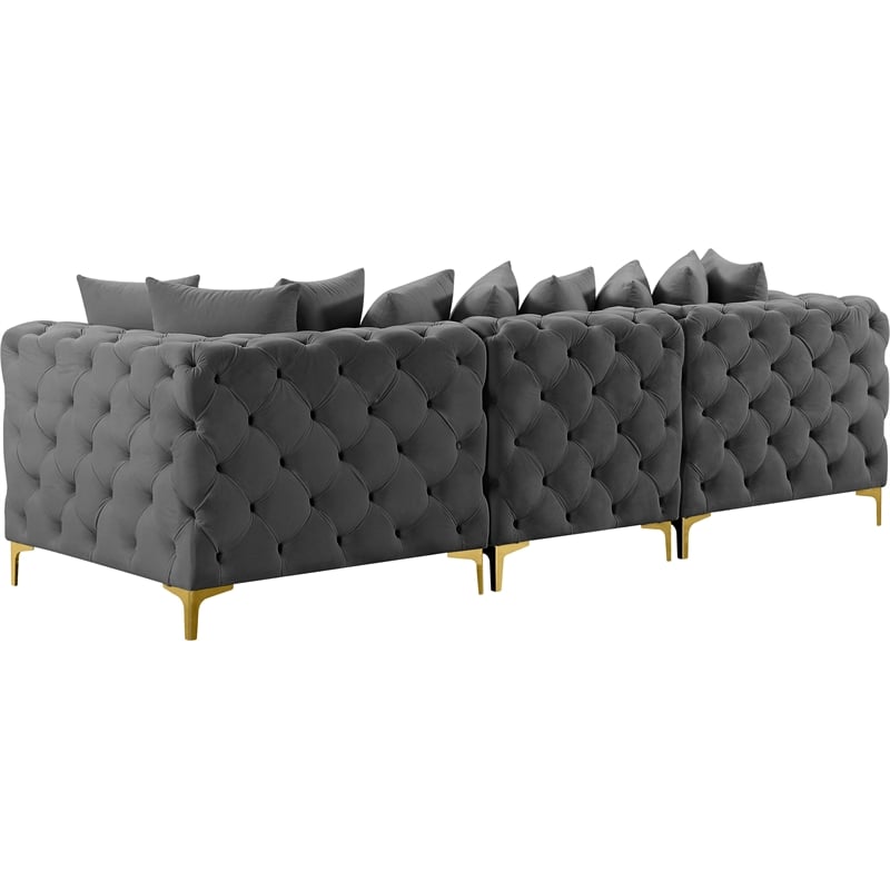 Meridian Furniture Tremblay Grey Velvet Modular Sofa