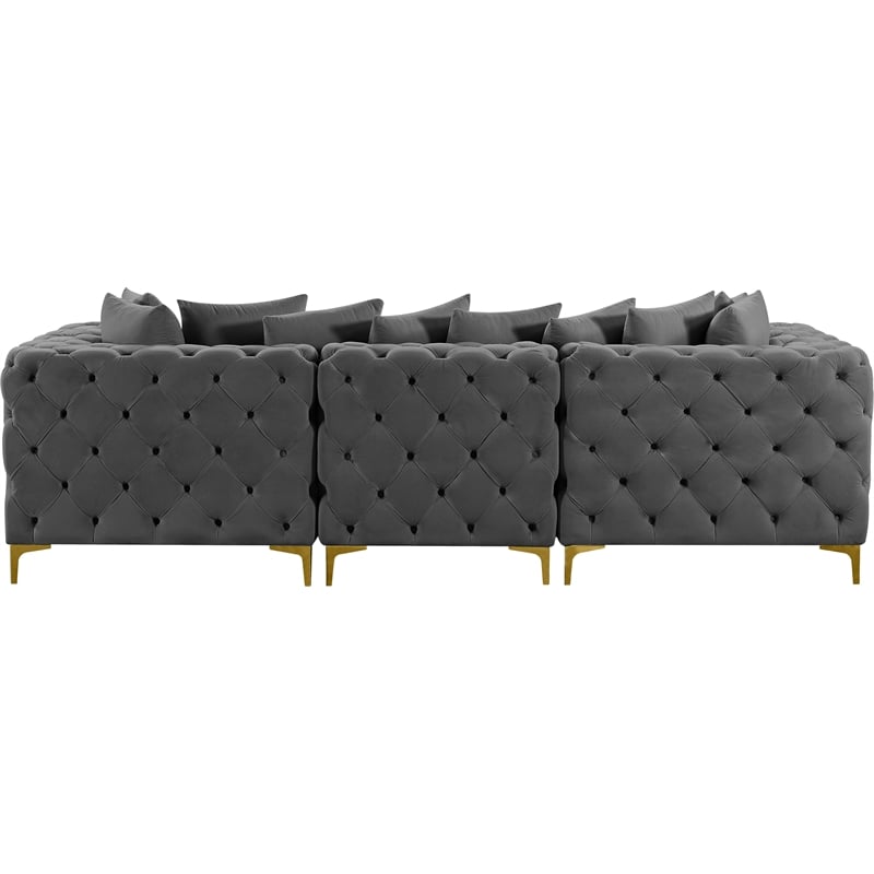 Meridian Furniture Tremblay Grey Velvet Modular Sofa