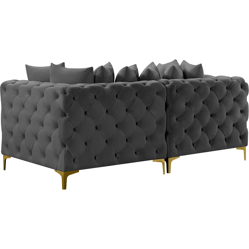 Meridian Furniture Tremblay Grey Velvet Modular Sofa