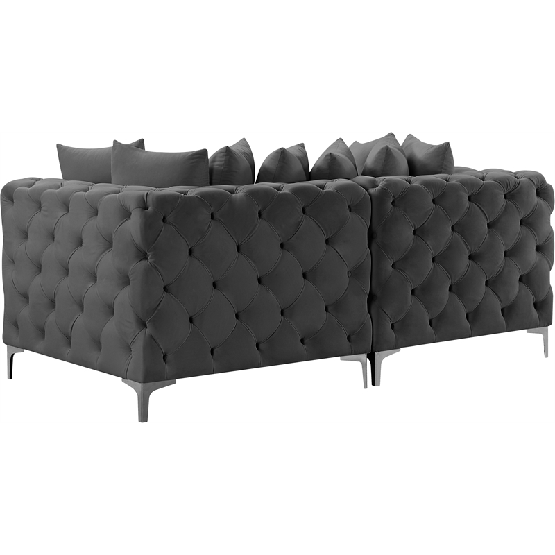 Meridian Furniture Tremblay Grey Velvet Modular Sofa