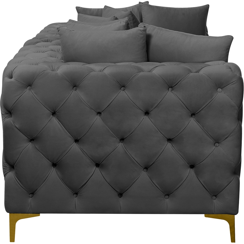 Meridian Furniture Tremblay Grey Velvet Modular Sofa