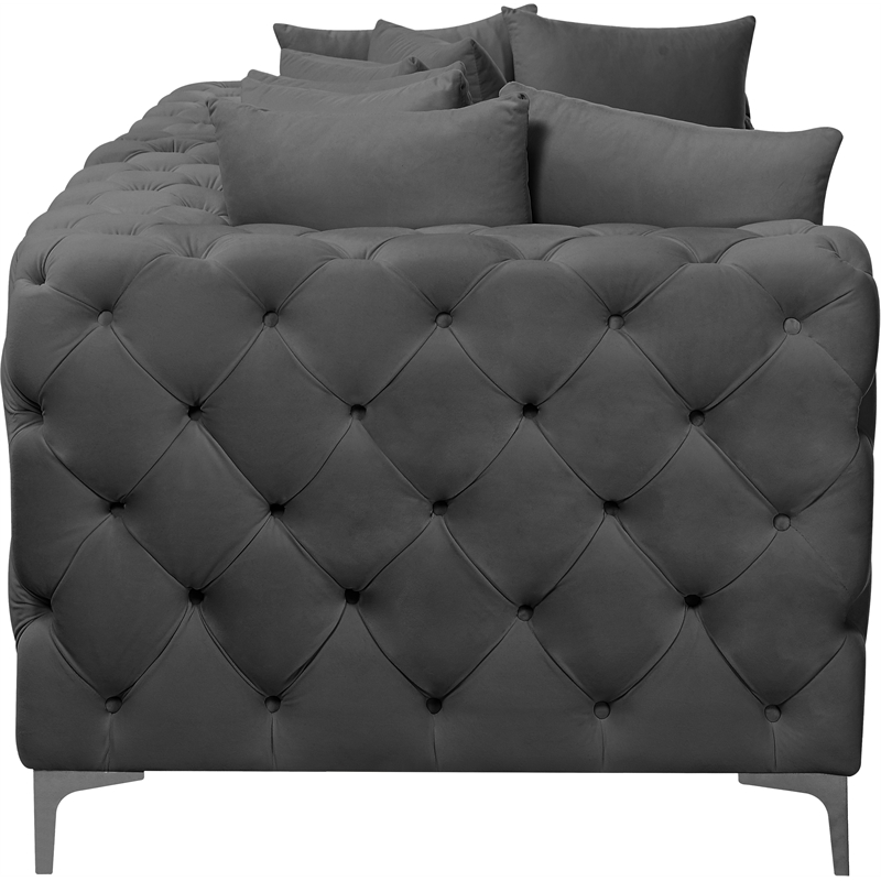 Meridian Furniture Tremblay Grey Velvet Modular Sofa