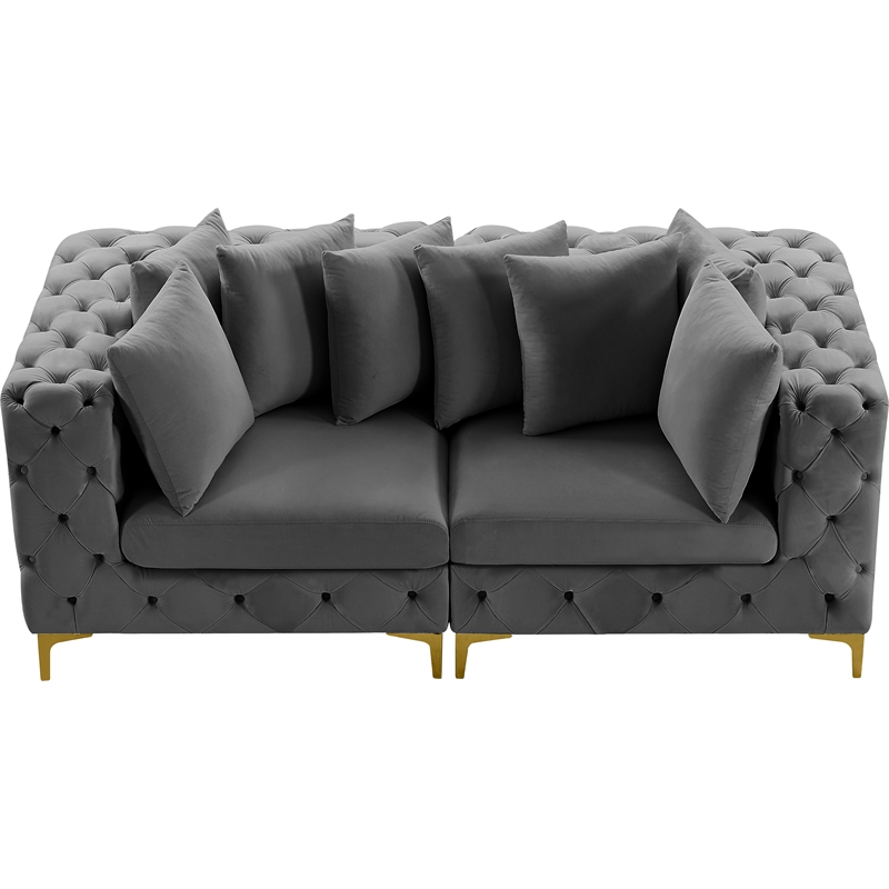 Meridian Furniture Tremblay Grey Velvet Modular Sofa