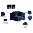 Meridian Furniture Tremblay Navy Velvet Corner Chair