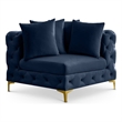Meridian Furniture Tremblay Navy Velvet Corner Chair