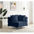 Meridian Furniture Tremblay Navy Velvet Corner Chair