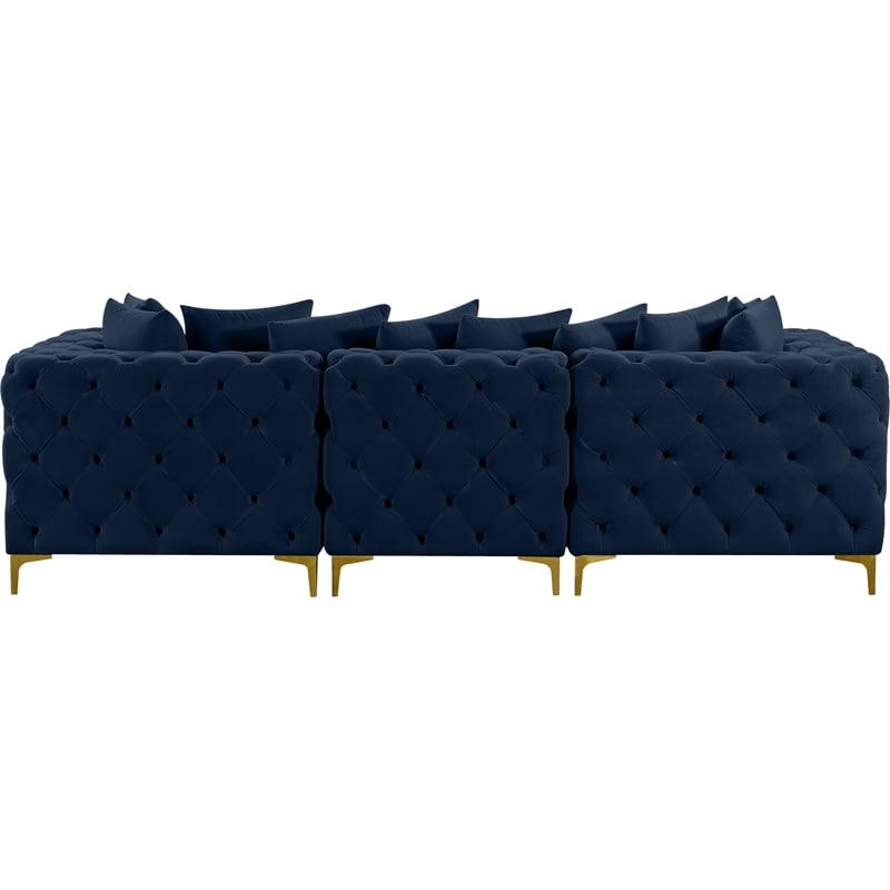 Meridian Furniture Tremblay Navy Velvet Modular Sofa
