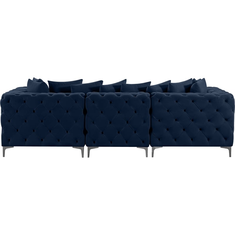Meridian Furniture Tremblay Navy Velvet Modular Sofa