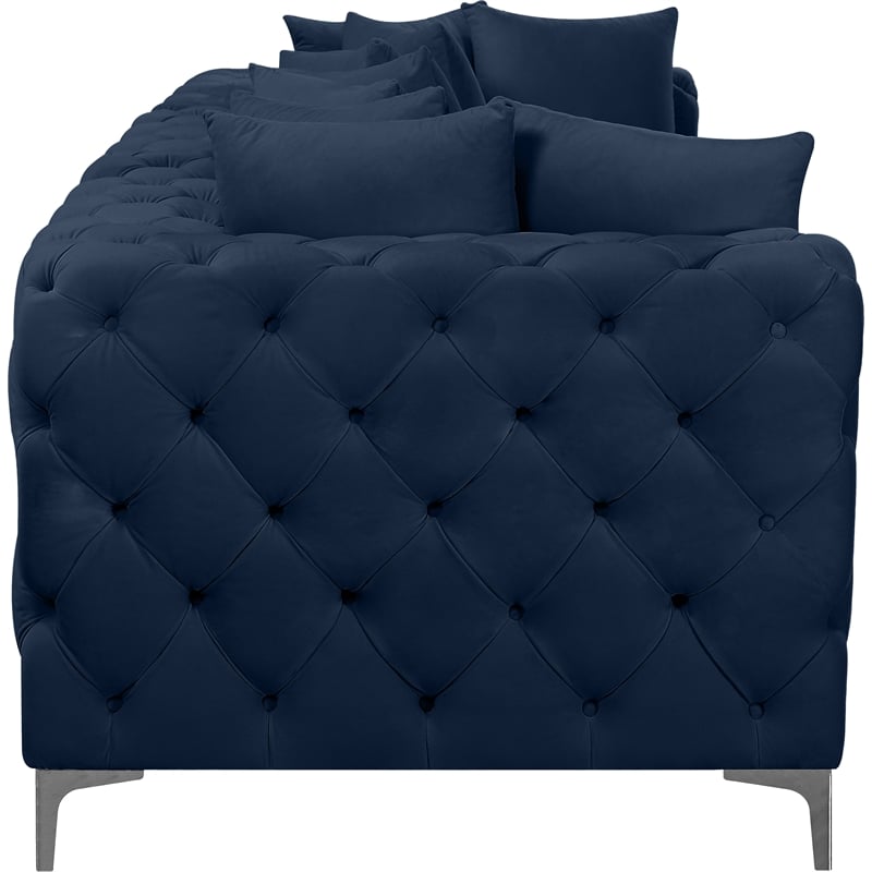 Meridian Furniture Tremblay Navy Velvet Modular Sofa