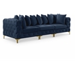 Meridian Furniture Tremblay Navy Velvet Modular Sofa