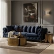 Meridian Furniture Tremblay Navy Velvet Modular Sofa