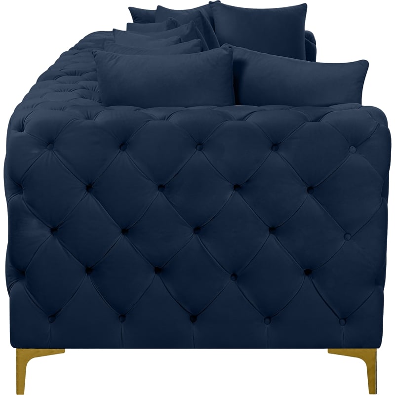 Meridian Furniture Tremblay Navy Velvet Modular Sofa