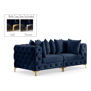 Meridian Furniture Tremblay Navy Velvet Modular Sofa