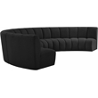 Meridian Furniture Infinity Black Boucle Fabric 6pc. Modular Sectional