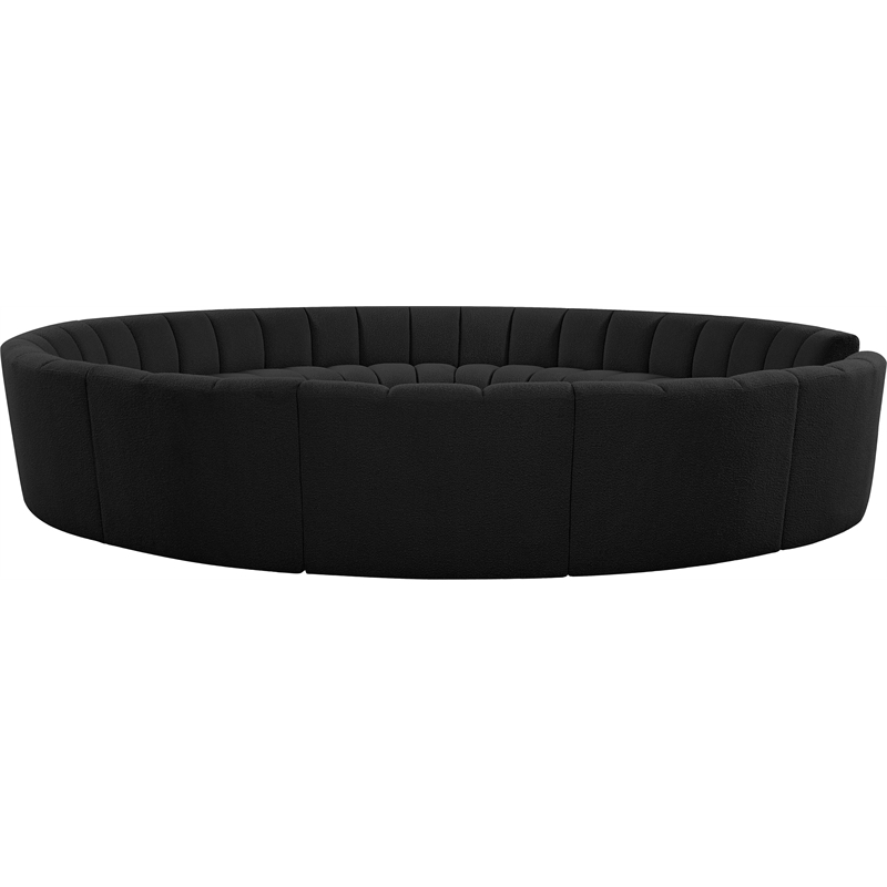 Meridian Furniture Infinity Black Boucle Fabric 12pc. Modular Sectional