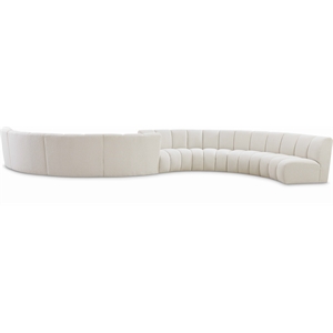 Meridian Furniture Infinity Cream Boucle Fabric 8pc. Modular Sectional