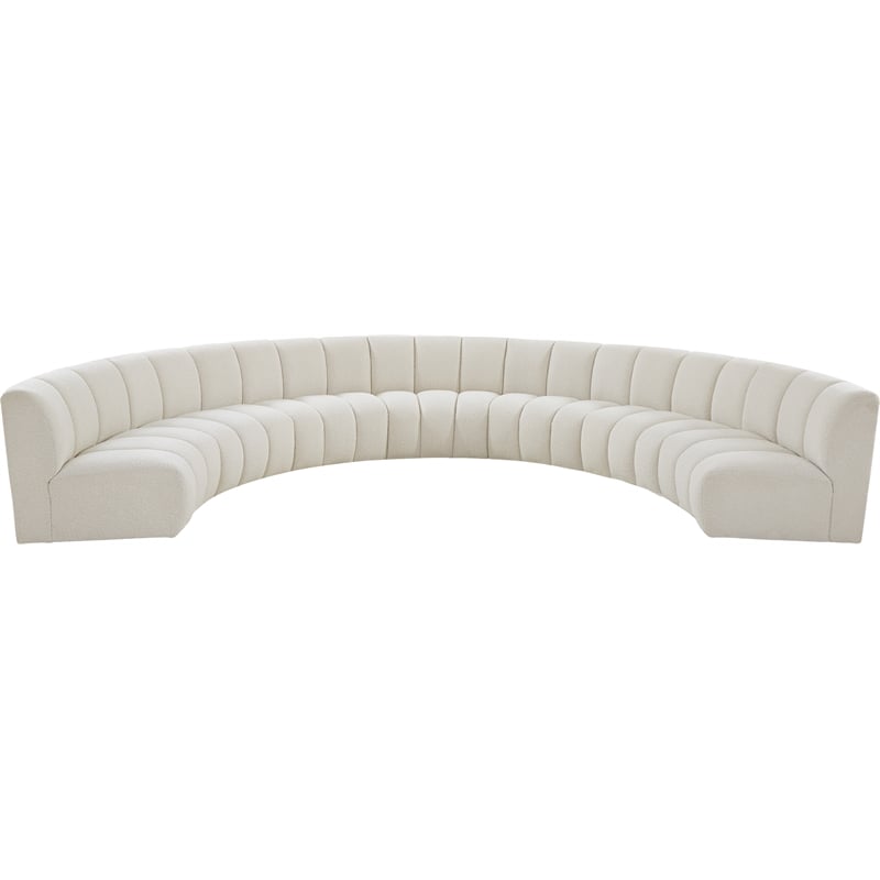 Meridian Furniture Infinity Cream Boucle Fabric 7pc. Modular Sectional