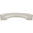 Meridian Furniture Infinity Cream Boucle Fabric 7pc. Modular Sectional