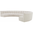Meridian Furniture Infinity Cream Boucle Fabric 7pc. Modular Sectional