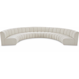 Meridian Furniture Infinity Cream Boucle Fabric 7pc. Modular Sectional
