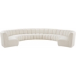 Meridian Furniture Infinity Cream Boucle Fabric 9pc. Modular Sectional