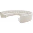 Meridian Furniture Infinity Cream Boucle Fabric 9pc. Modular Sectional