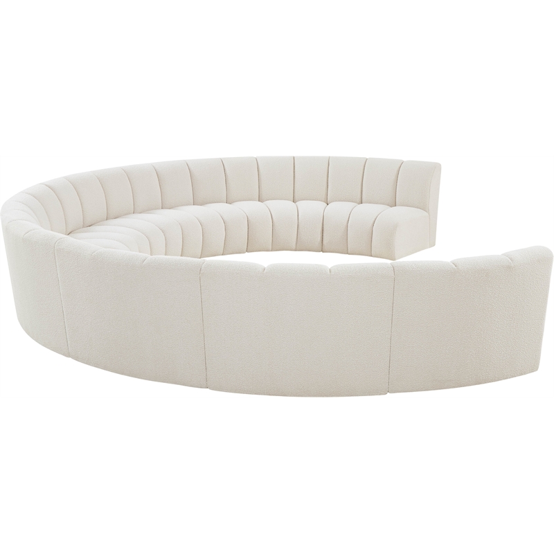 Meridian Furniture Infinity Cream Boucle Fabric 9pc. Modular Sectional