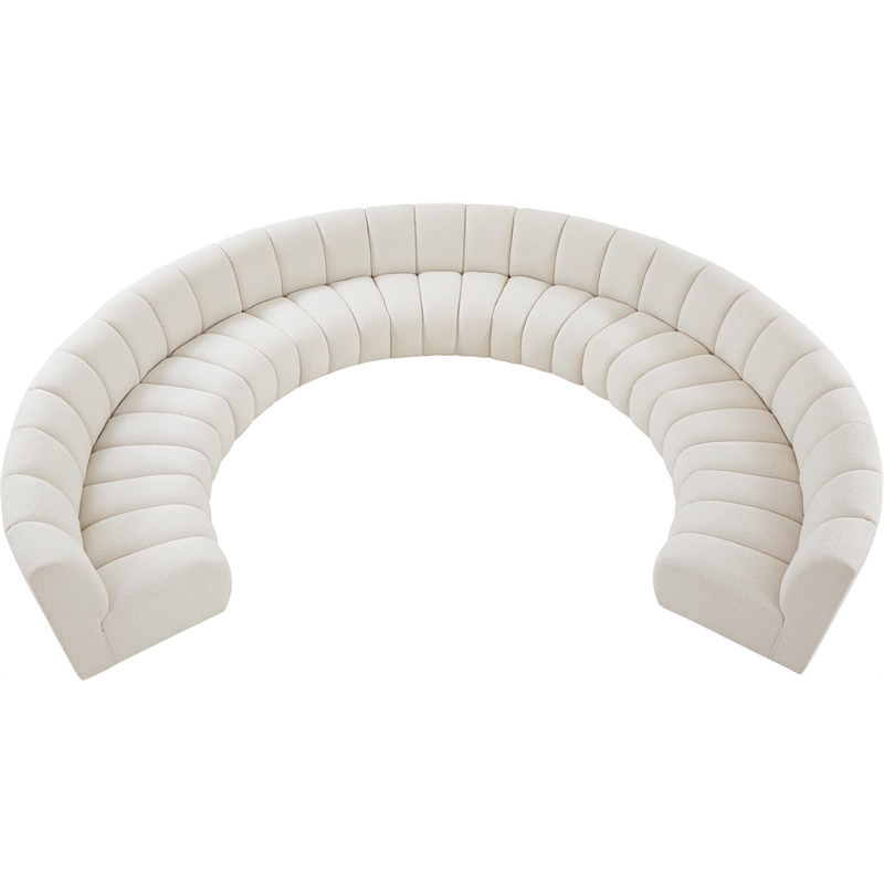 Meridian Furniture Infinity Cream Boucle Fabric 9pc. Modular Sectional