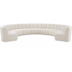 Meridian Furniture Infinity Cream Boucle Fabric 9pc. Modular Sectional