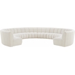 Meridian Furniture Infinity Cream Boucle Fabric 10pc. Modular Sectional
