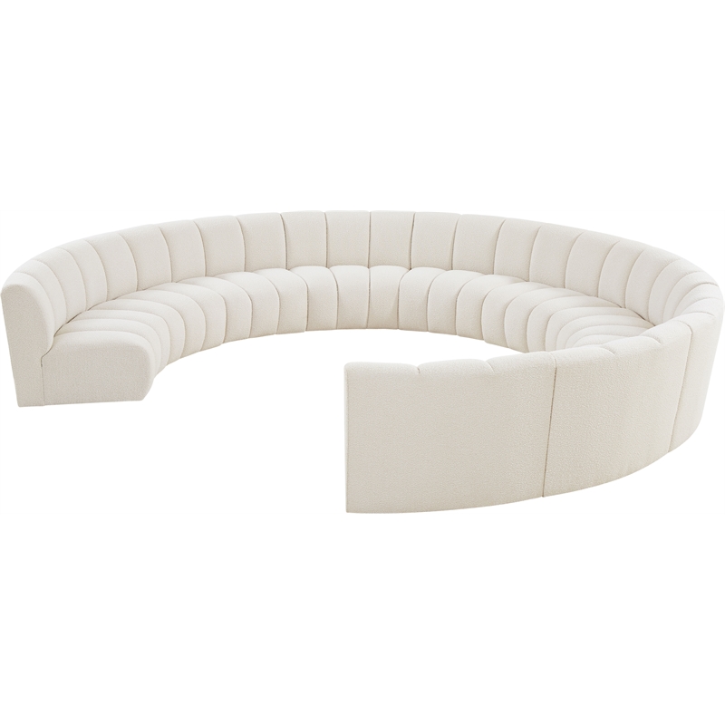 Meridian Furniture Infinity Cream Boucle Fabric 10pc. Modular Sectional