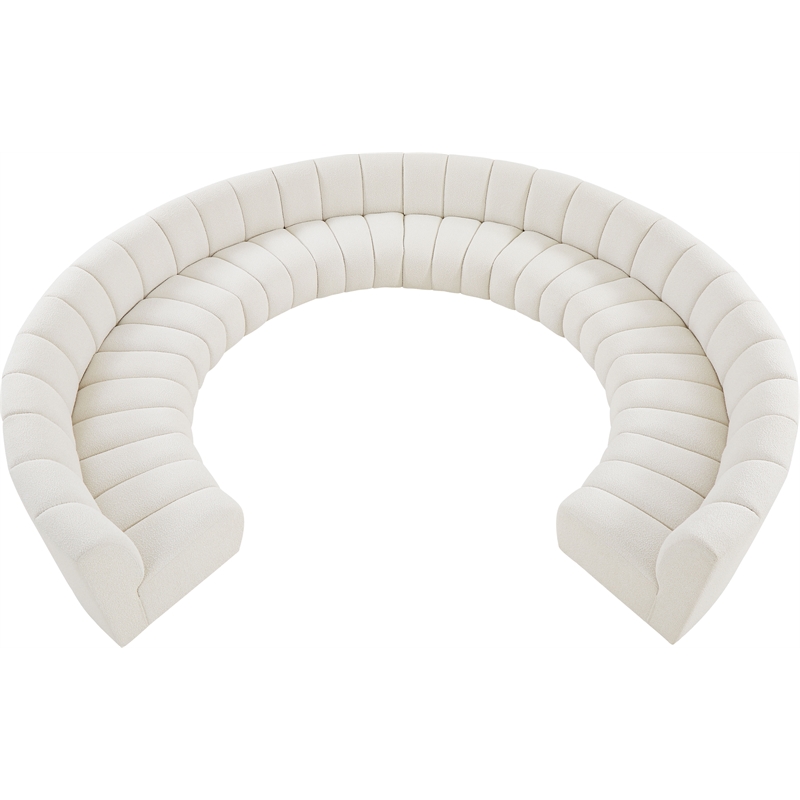 Meridian Furniture Infinity Cream Boucle Fabric 10pc. Modular Sectional