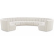 Meridian Furniture Infinity Cream Boucle Fabric 10pc. Modular Sectional