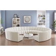 Meridian Furniture Infinity Cream Boucle Fabric 11pc. Modular Sectional