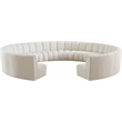Meridian Furniture Infinity Cream Boucle Fabric 11pc. Modular Sectional