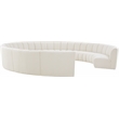 Meridian Furniture Infinity Cream Boucle Fabric 11pc. Modular Sectional