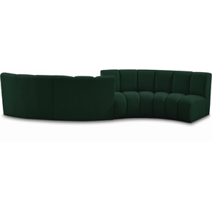 Meridian Furniture Infinity Green Boucle Fabric 4pc. Modular Sectional