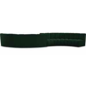 Meridian Furniture Infinity Green Boucle Fabric 6pc. Modular Sectional