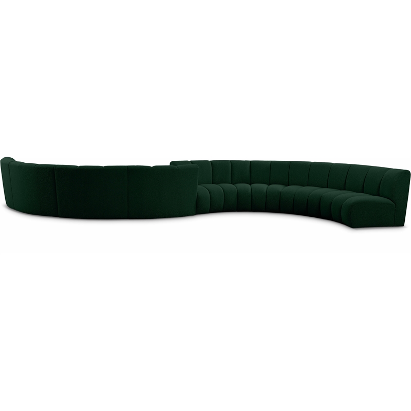 Meridian Furniture Infinity Green Boucle Fabric 8pc. Modular Sectional