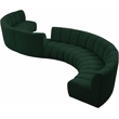 Meridian Furniture Infinity Green Boucle Fabric 8pc. Modular Sectional